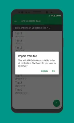 Sim Contacts Tool - Sim Contacts Import / Export android App screenshot 5